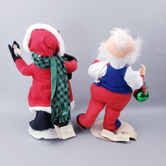 Vintage 1997 Annalee 18" Santa Cluas & Mrs Claus Mobilitee Dolls Rare - Picture 3 of 13